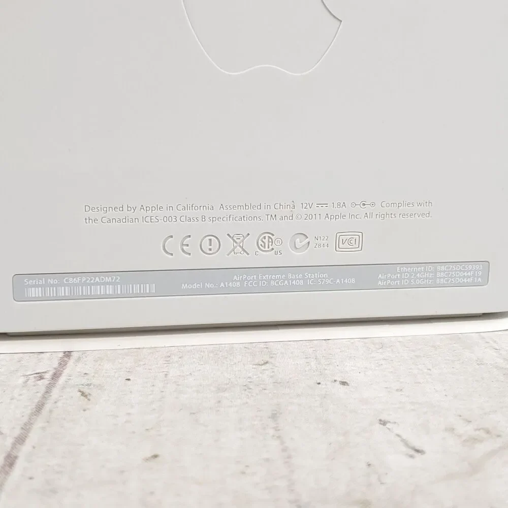 Apple AirPort Extreme Base Station A1408 802.11n Dual Band WiFi Router TESTED